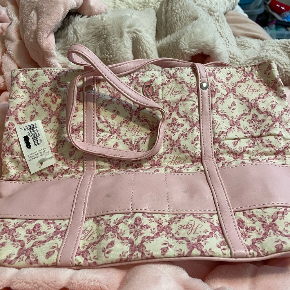 Pink Floral Tote Bag